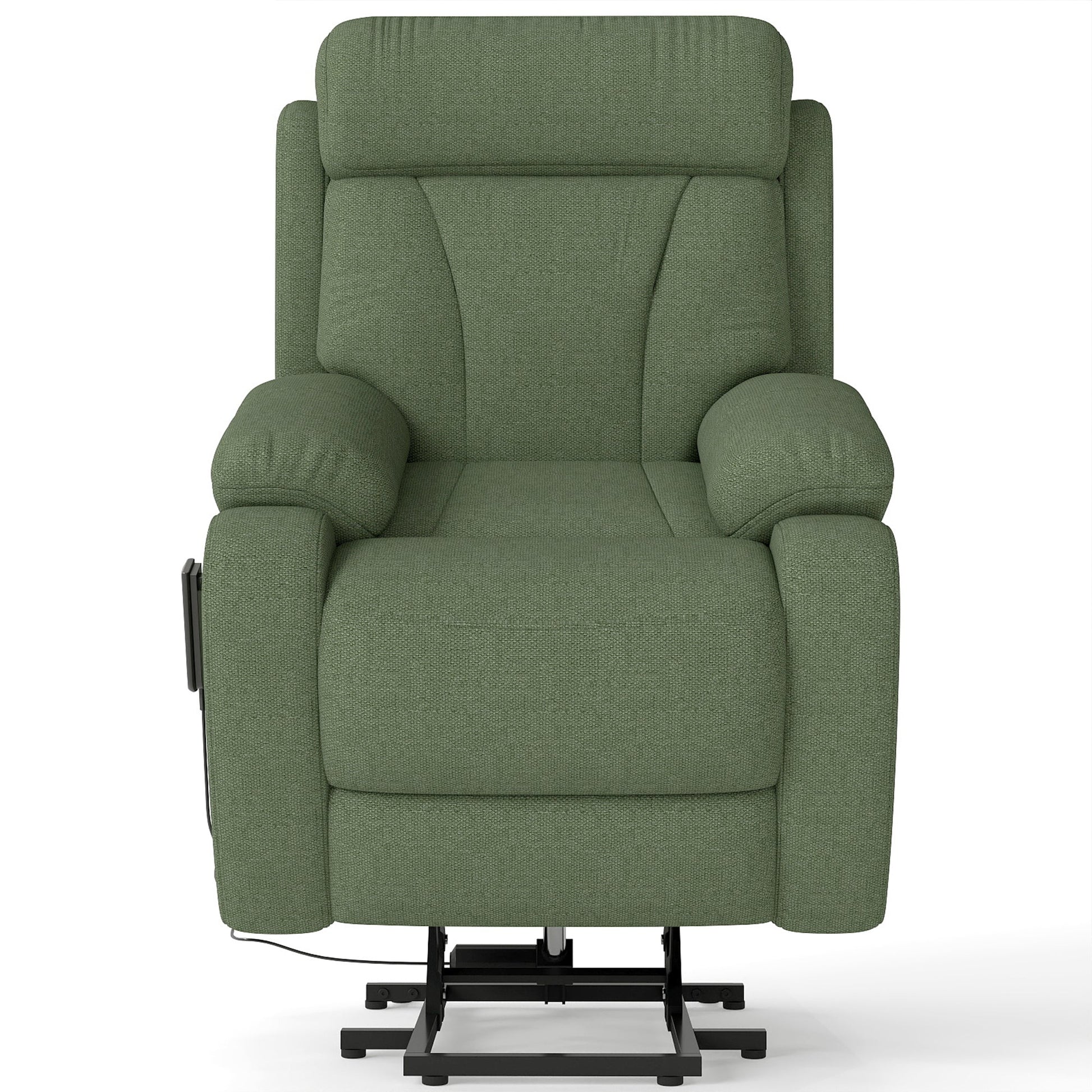 Power Lift Recliner for Elderly, Heavy Duty Lift Chair Recliners for Small Spaces, Electric Recliner Chairs for Seniors, Remote Control, Adjustable, Side Pocket (Dark Green+ Snowflake Velvet) - 1st Choice Furniture Direct