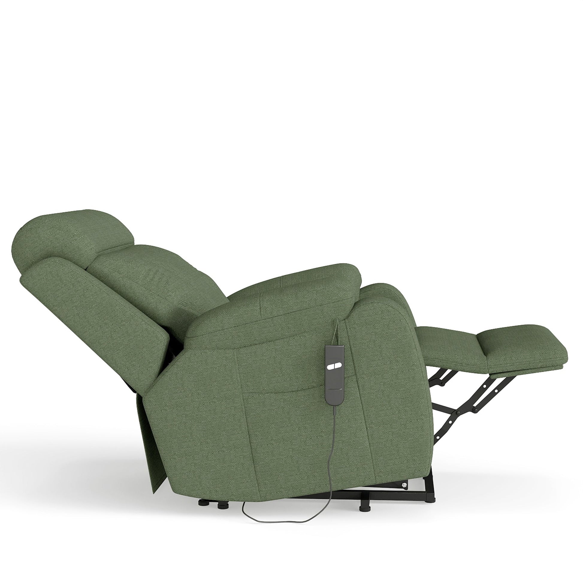 Power Lift Recliner for Elderly, Heavy Duty Lift Chair Recliners for Small Spaces, Electric Recliner Chairs for Seniors, Remote Control, Adjustable, Side Pocket (Dark Green+ Snowflake Velvet) - 1st Choice Furniture Direct