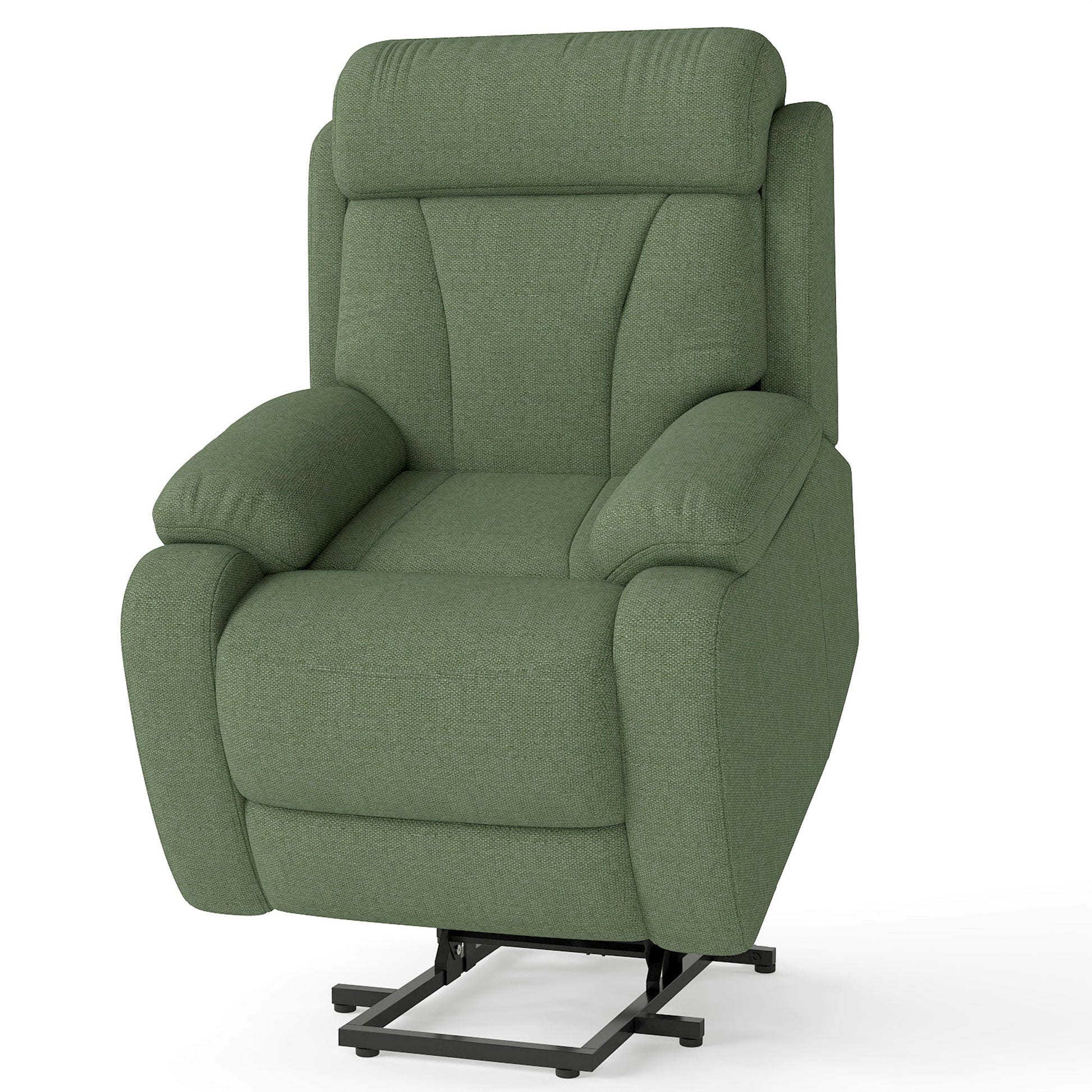 Power Lift Recliner for Elderly, Heavy Duty Lift Chair Recliners for Small Spaces, Electric Recliner Chairs for Seniors, Remote Control, Adjustable, Side Pocket (Dark Green+ Snowflake Velvet) - 1st Choice Furniture Direct