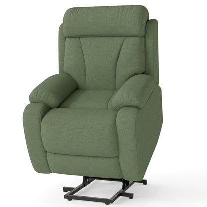 Power Lift Recliner for Elderly, Heavy Duty Lift Chair Recliners for Small Spaces, Electric Recliner Chairs for Seniors, Remote Control, Adjustable, Side Pocket (Dark Green+ Snowflake Velvet) - 1st Choice Furniture Direct