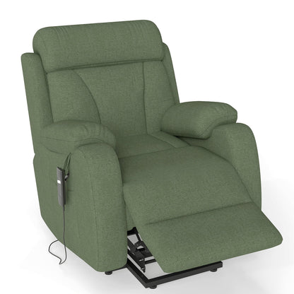 Power Lift Recliner for Elderly, Heavy Duty Lift Chair Recliners for Small Spaces, Electric Recliner Chairs for Seniors, Remote Control, Adjustable, Side Pocket (Dark Green+ Snowflake Velvet) - 1st Choice Furniture Direct
