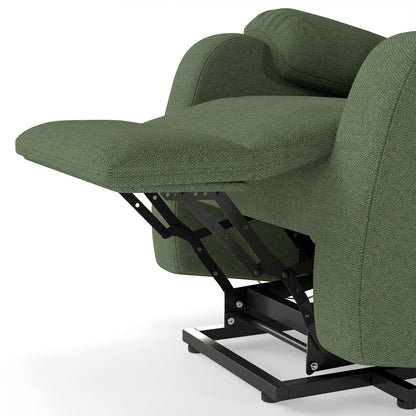 Power Lift Recliner for Elderly, Heavy Duty Lift Chair Recliners for Small Spaces, Electric Recliner Chairs for Seniors, Remote Control, Adjustable, Side Pocket (Dark Green+ Snowflake Velvet) - 1st Choice Furniture Direct