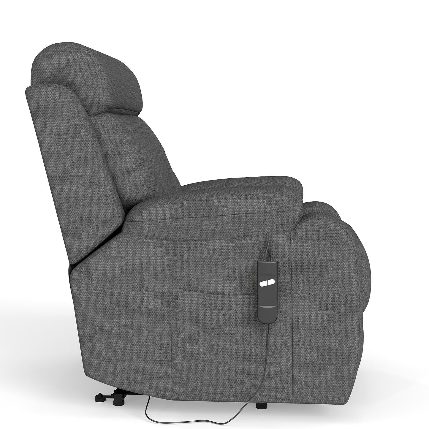 Power Lift Recliner for Elderly, Lift Chair Recliners for Small Spaces, Electric Recliner Chairs for Seniors, Remote Control, Adjustable, Side Pocket (Dark Gray+ Snowflake Velvet) - 1st Choice Furniture Direct