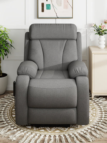 Power Lift Recliner for Elderly, Lift Chair Recliners for Small Spaces, Electric Recliner Chairs for Seniors, Remote Control, Adjustable, Side Pocket (Dark Gray+ Snowflake Velvet) - 1st Choice Furniture Direct