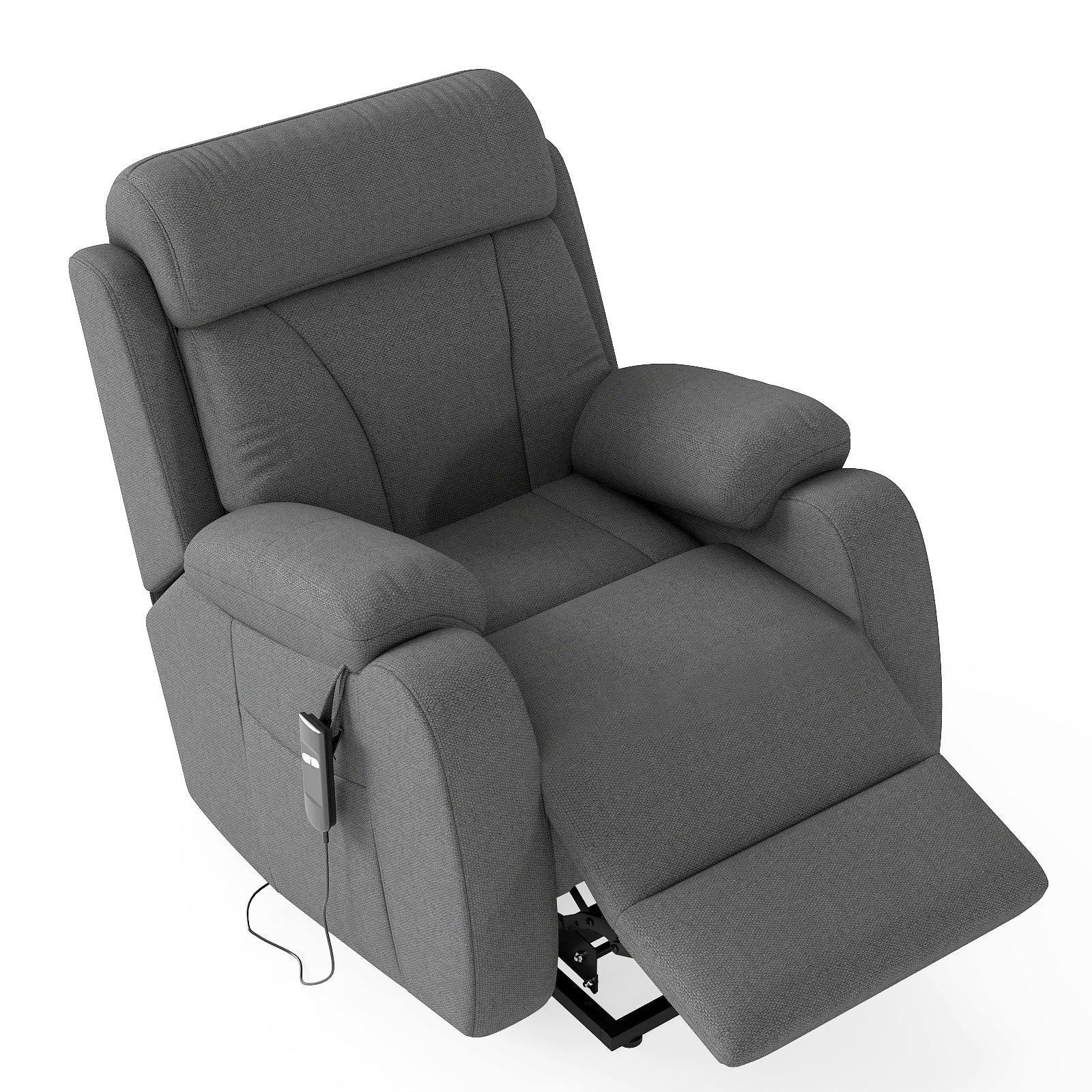 Power Lift Recliner for Elderly, Lift Chair Recliners for Small Spaces, Electric Recliner Chairs for Seniors, Remote Control, Adjustable, Side Pocket (Dark Gray+ Snowflake Velvet) - 1st Choice Furniture Direct