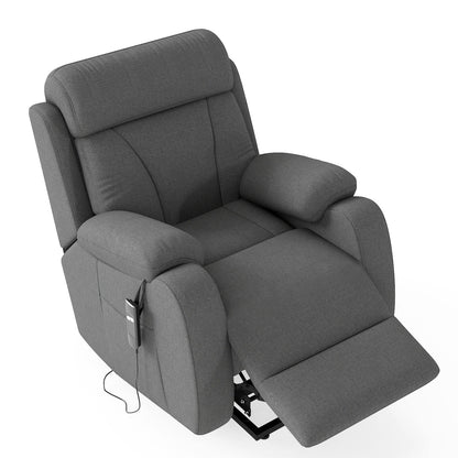 Power Lift Recliner for Elderly, Lift Chair Recliners for Small Spaces, Electric Recliner Chairs for Seniors, Remote Control, Adjustable, Side Pocket (Dark Gray+ Snowflake Velvet) - 1st Choice Furniture Direct