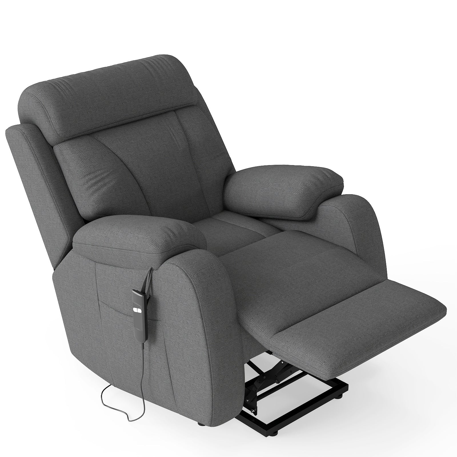Power Lift Recliner for Elderly, Lift Chair Recliners for Small Spaces, Electric Recliner Chairs for Seniors, Remote Control, Adjustable, Side Pocket (Dark Gray+ Snowflake Velvet) - 1st Choice Furniture Direct