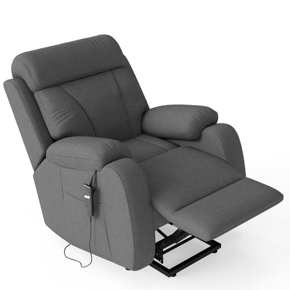 Power Lift Recliner for Elderly, Lift Chair Recliners for Small Spaces, Electric Recliner Chairs for Seniors, Remote Control, Adjustable, Side Pocket (Dark Gray+ Snowflake Velvet) - 1st Choice Furniture Direct