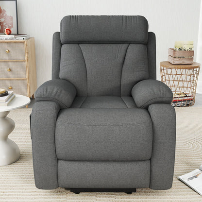 Power Lift Recliner for Elderly, Lift Chair Recliners for Small Spaces, Electric Recliner Chairs for Seniors, Remote Control, Adjustable, Side Pocket (Dark Gray+ Snowflake Velvet) - 1st Choice Furniture Direct