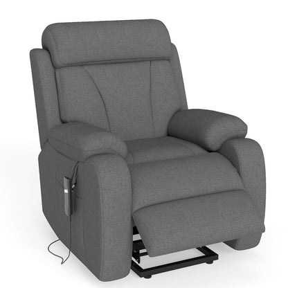 Power Lift Recliner for Elderly, Lift Chair Recliners for Small Spaces, Electric Recliner Chairs for Seniors, Remote Control, Adjustable, Side Pocket (Dark Gray+ Snowflake Velvet) - 1st Choice Furniture Direct