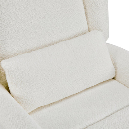 Power Recliner Chair Swivel,Boucle Upholstered 360° Swivel Recliner with gold 5 star base - Beige - 1st Choice Furniture Direct