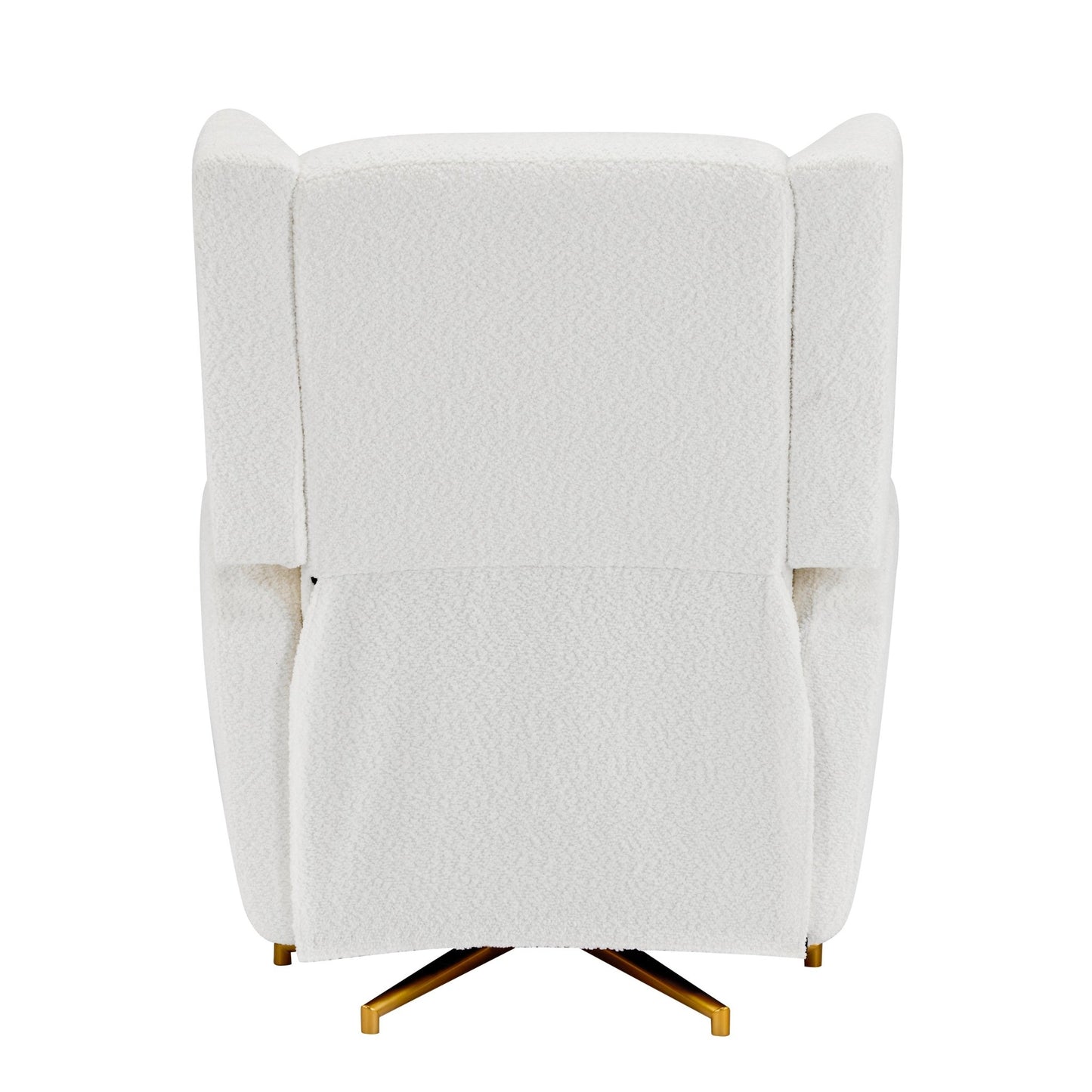 Power Recliner Chair Swivel,Boucle Upholstered 360° Swivel Recliner with gold 5 star base - Beige - 1st Choice Furniture Direct