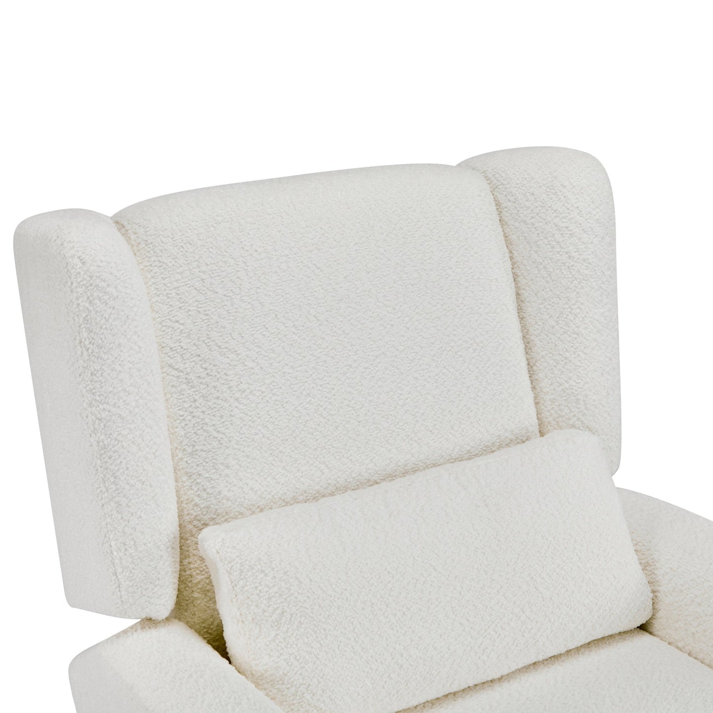 Power Recliner Chair Swivel,Boucle Upholstered 360° Swivel Recliner with gold 5 star base - Beige - 1st Choice Furniture Direct