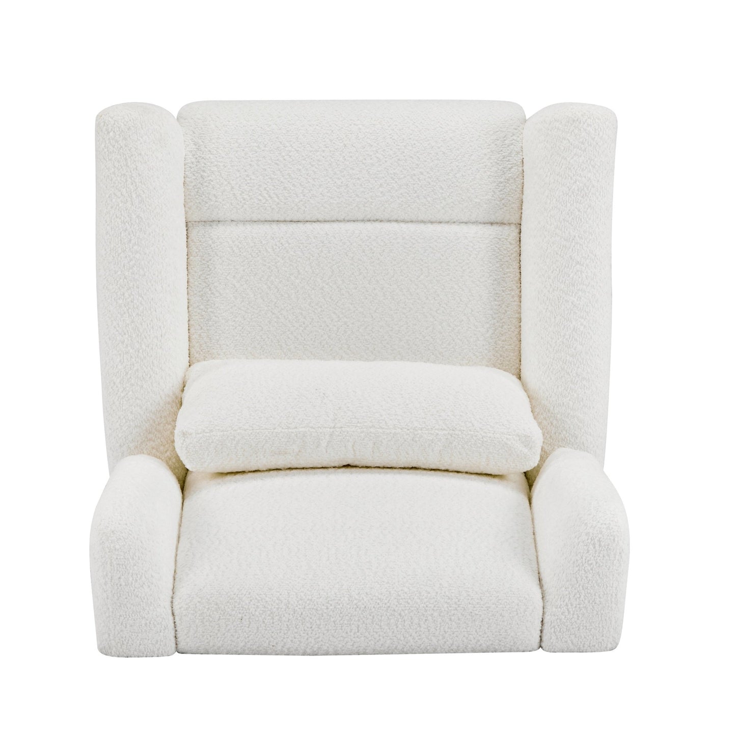 Power Recliner Chair Swivel,Boucle Upholstered 360° Swivel Recliner with gold 5 star base - Beige - 1st Choice Furniture Direct