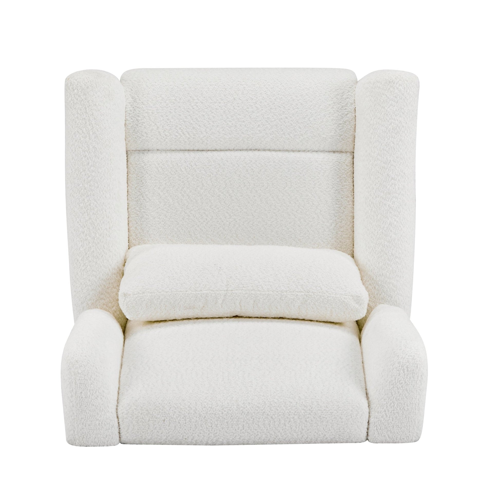 Power Recliner Chair Swivel,Boucle Upholstered 360° Swivel Recliner with gold 5 star base - Beige - 1st Choice Furniture Direct