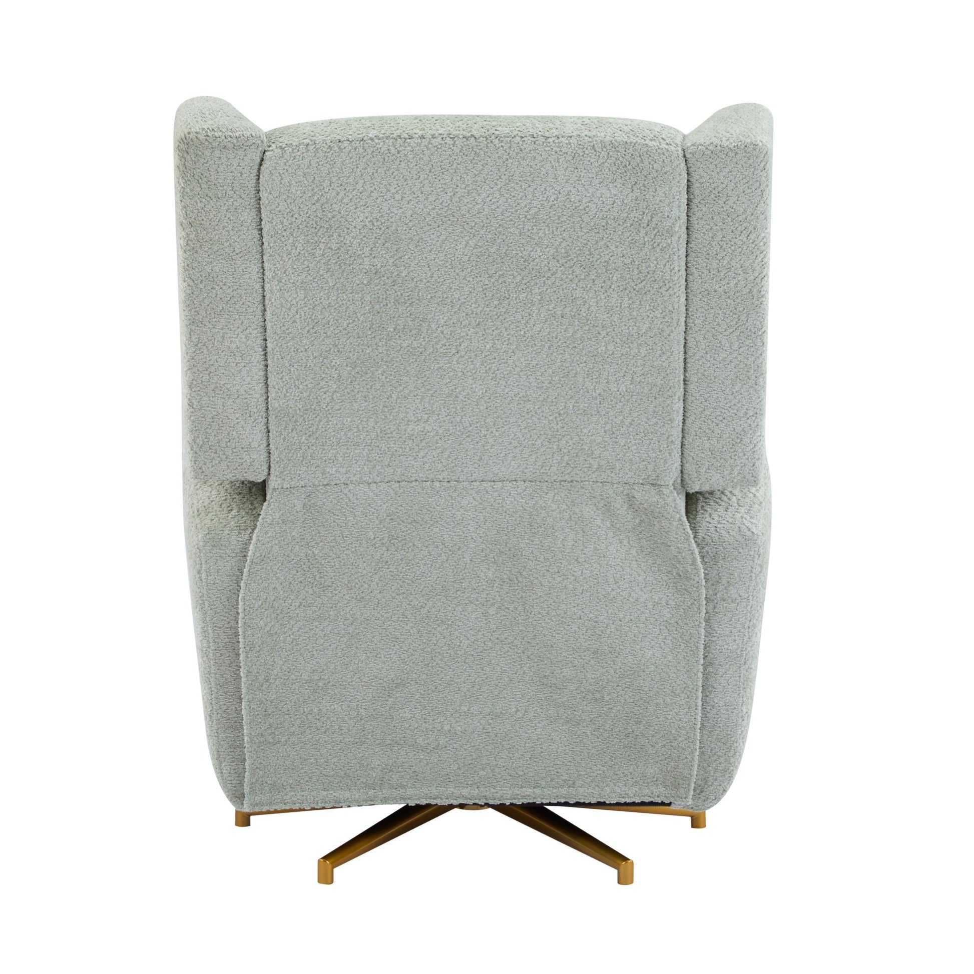 Power Recliner Chair Swivel,Boucle Upholstered 360° Swivel Recliner with gold 5 star base - light green - 1st Choice Furniture Direct