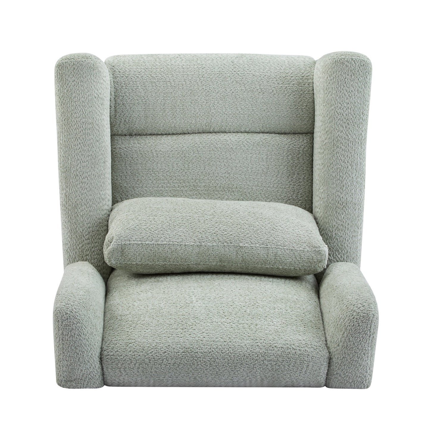 Power Recliner Chair Swivel,Boucle Upholstered 360° Swivel Recliner with gold 5 star base - light green - 1st Choice Furniture Direct