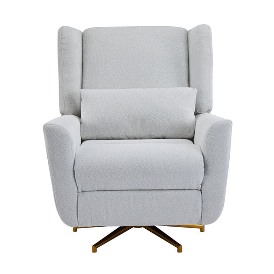 Power Recliner Chair Swivel,Upholstered 360° Swivel Recliner with gold 5 star base - light grey - 1st Choice Furniture Direct