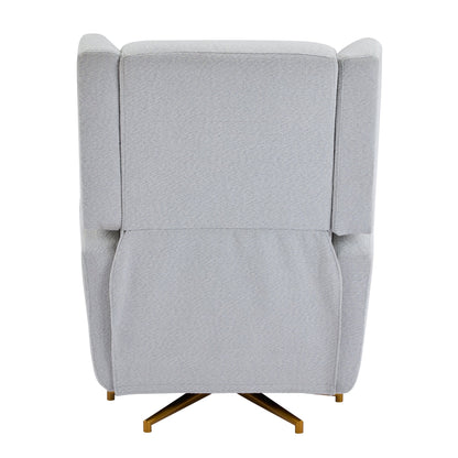 Power Recliner Chair Swivel,Upholstered 360° Swivel Recliner with gold 5 star base - light grey - 1st Choice Furniture Direct