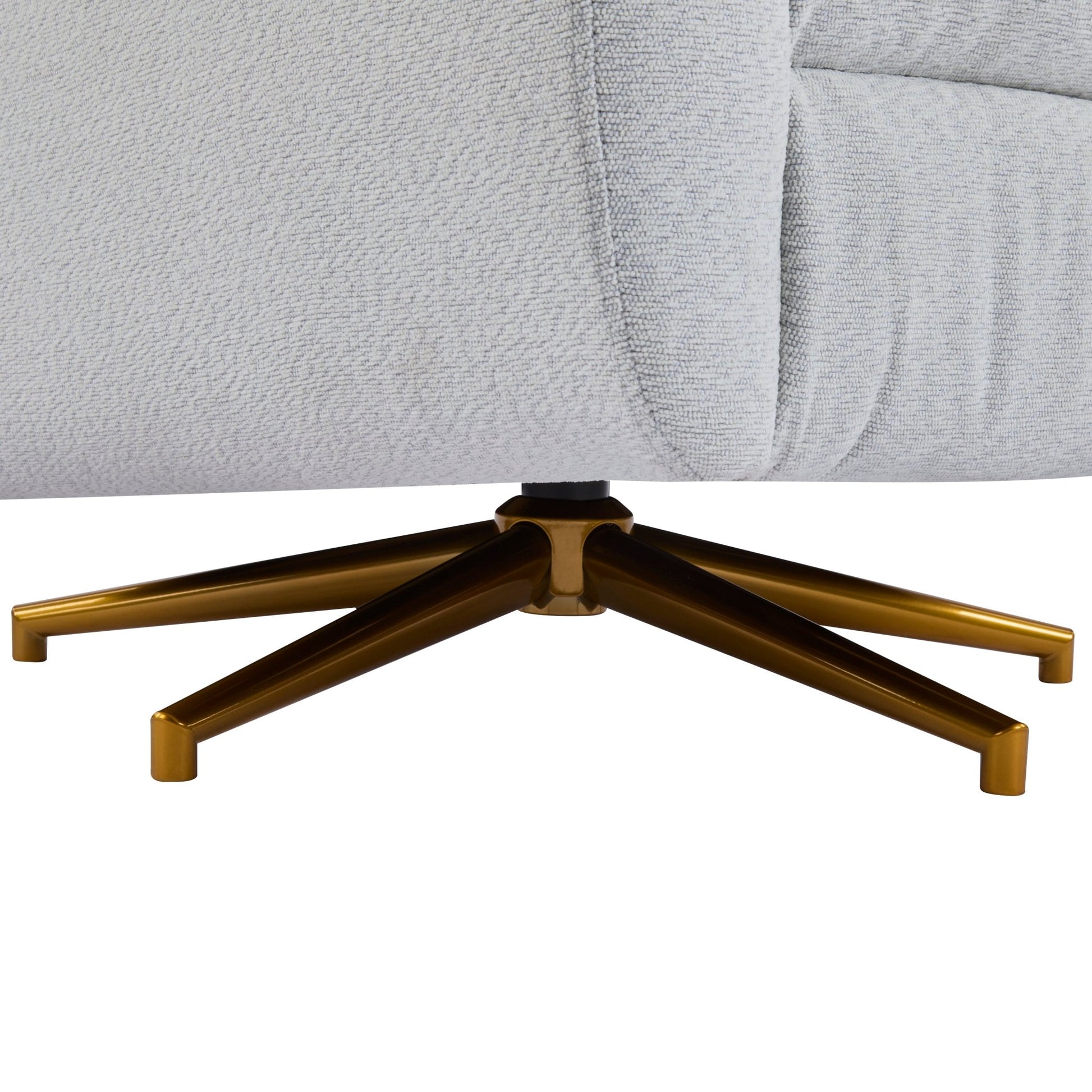 Power Recliner Chair Swivel,Upholstered 360° Swivel Recliner with gold 5 star base - light grey - 1st Choice Furniture Direct