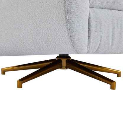 Power Recliner Chair Swivel,Upholstered 360° Swivel Recliner with gold 5 star base - light grey - 1st Choice Furniture Direct
