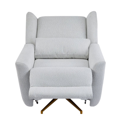Power Recliner Chair Swivel,Upholstered 360° Swivel Recliner with gold 5 star base - light grey - 1st Choice Furniture Direct