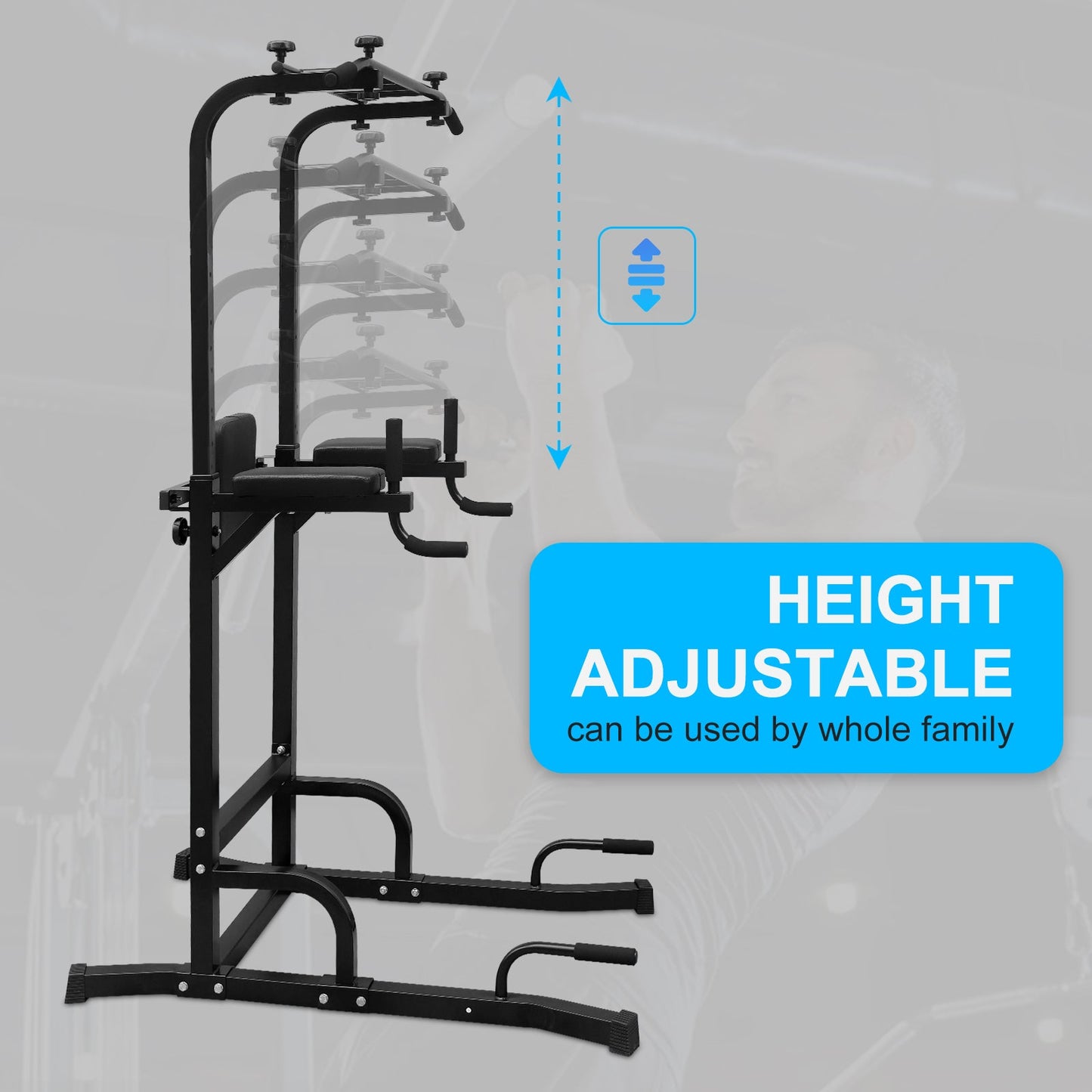 Power Tower Pull Up Bar Workout Dip station for Strength Training, Suitable for Home Gym Fitness - 1st Choice Furniture Direct
