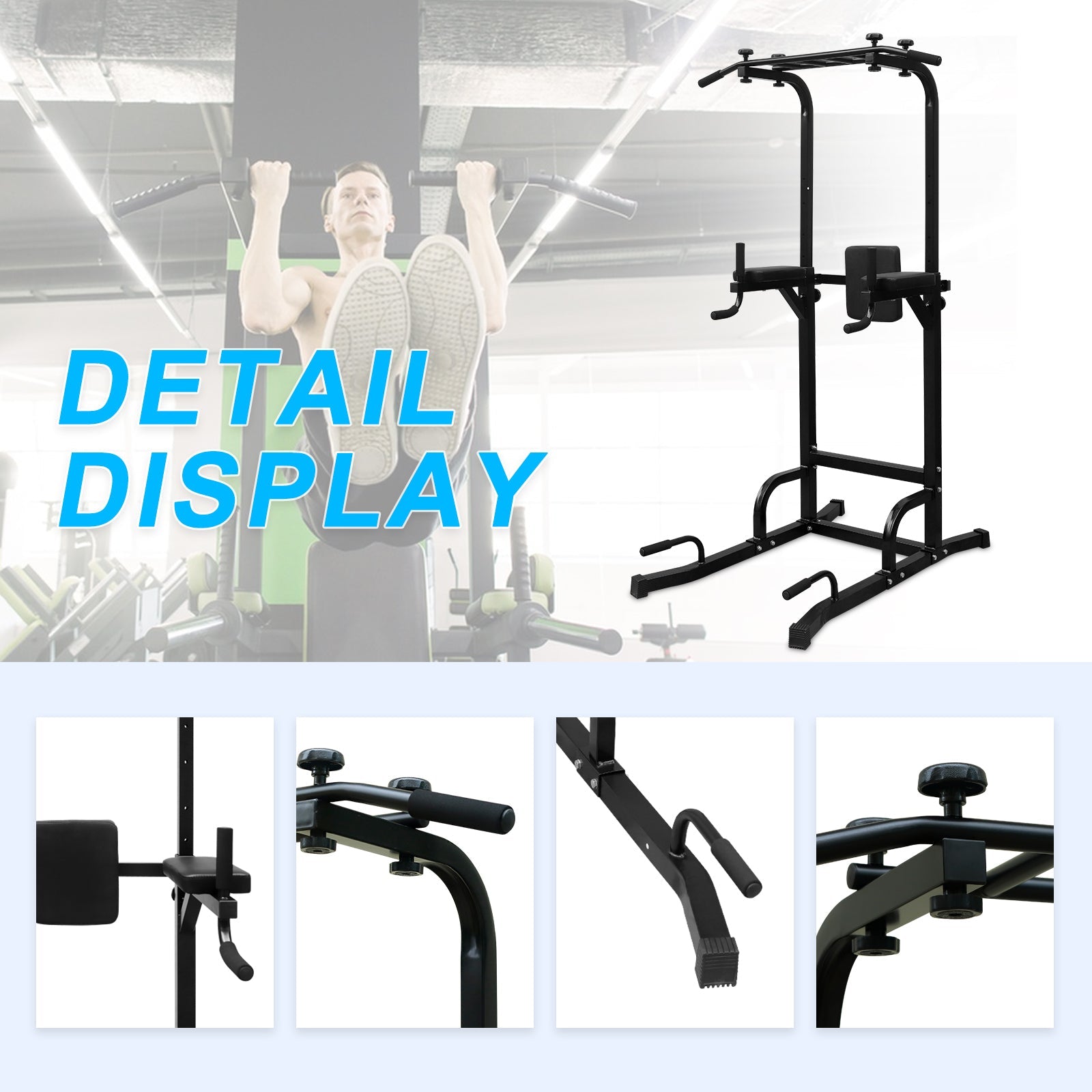 Power Tower Pull Up Bar Workout Dip station for Strength Training, Suitable for Home Gym Fitness - 1st Choice Furniture Direct