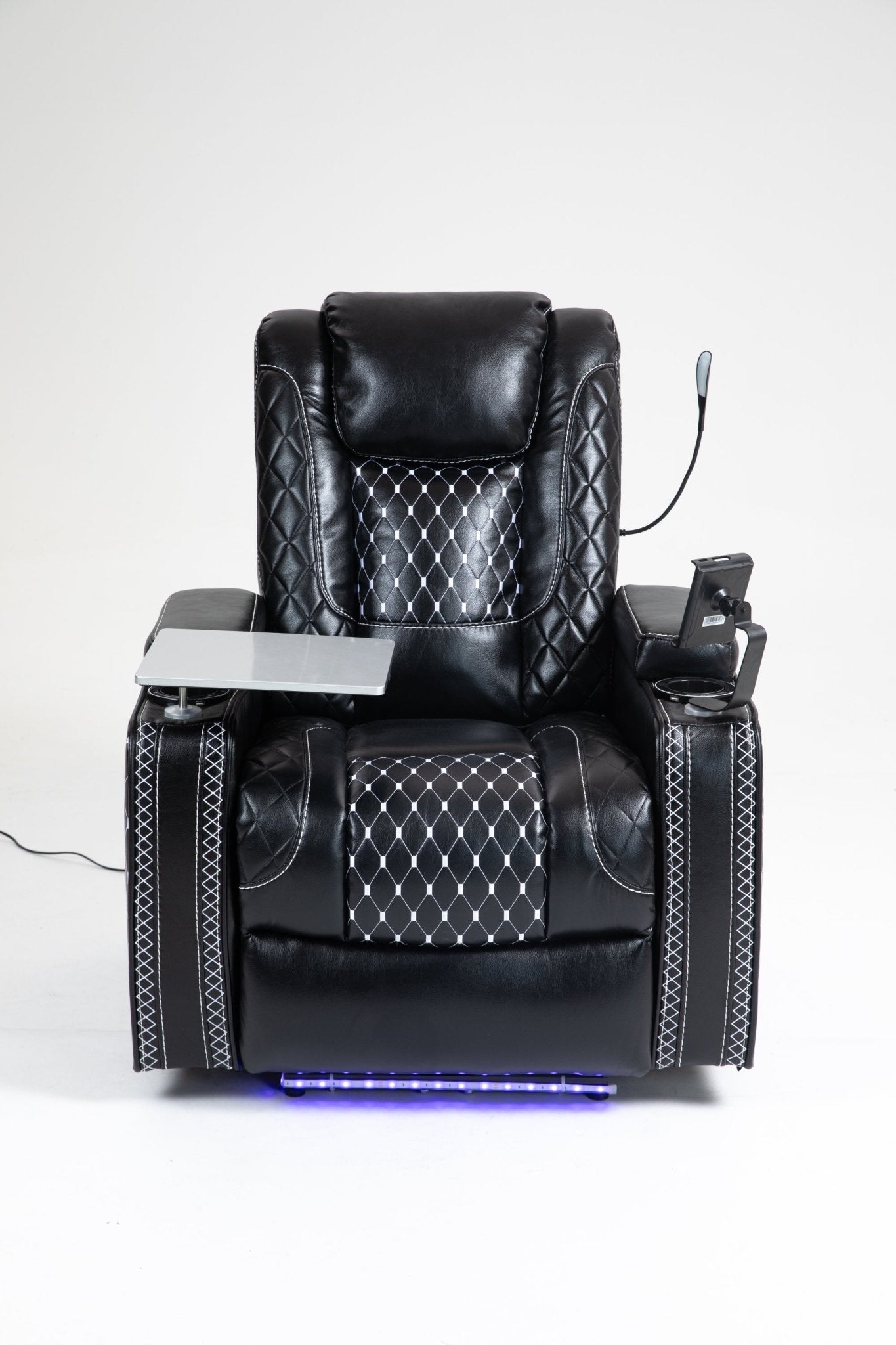 Power Zero Gravity Recliner with Multifunctional Features - Storage Armrest & Cup Holder - Laptop Table & Phone Holder - Reading Light & LED - Infinite Position Recline for Living Room & Office - 1st Choice Furniture Direct
