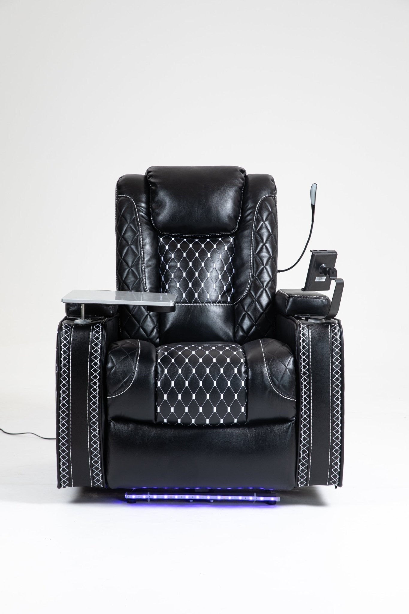 Power Zero Gravity Recliner with Multifunctional Features - Storage Armrest & Cup Holder - Laptop Table & Phone Holder - Reading Light & LED - Infinite Position Recline for Living Room & Office - 1st Choice Furniture Direct