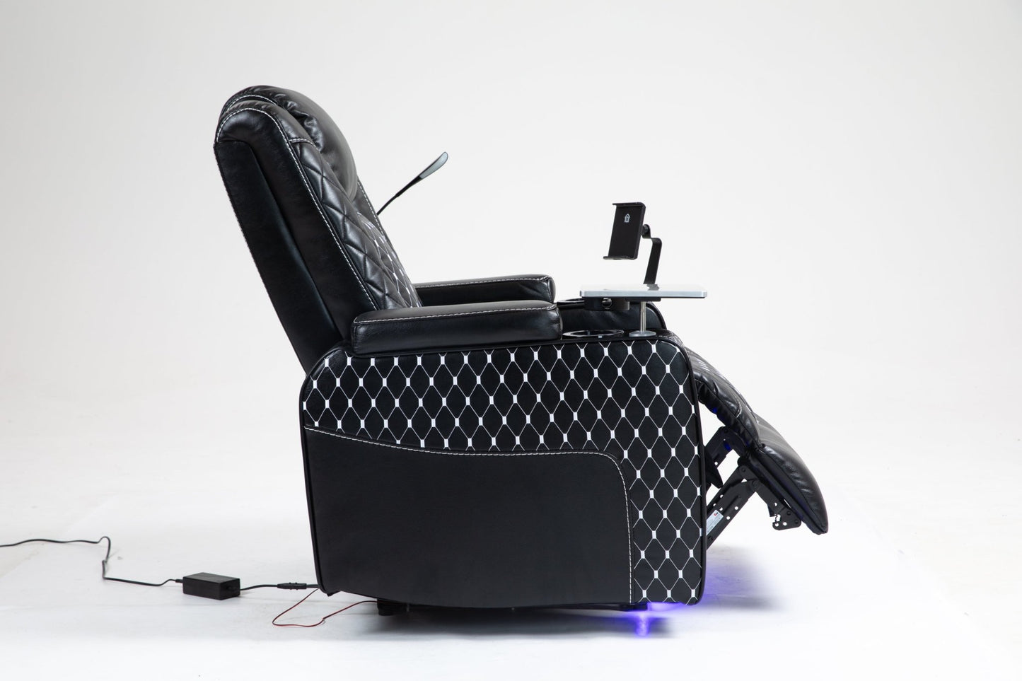 Power Zero Gravity Recliner with Multifunctional Features - Storage Armrest & Cup Holder - Laptop Table & Phone Holder - Reading Light & LED - Infinite Position Recline for Living Room & Office - 1st Choice Furniture Direct