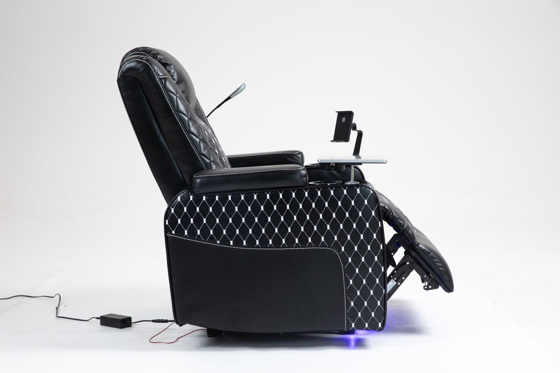 Power Zero Gravity Recliner with Multifunctional Features - Storage Armrest & Cup Holder - Laptop Table & Phone Holder - Reading Light & LED - Infinite Position Recline for Living Room & Office - 1st Choice Furniture Direct