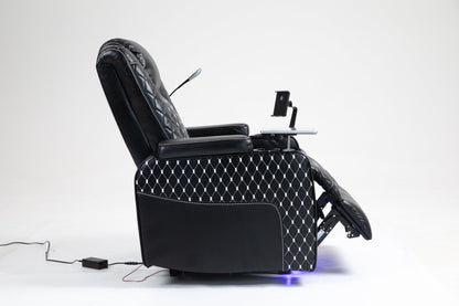 Power Zero Gravity Recliner with Multifunctional Features - Storage Armrest & Cup Holder - Laptop Table & Phone Holder - Reading Light & LED - Infinite Position Recline for Living Room & Office - 1st Choice Furniture Direct