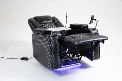 Power Zero Gravity Recliner with Multifunctional Features - Storage Armrest & Cup Holder - Laptop Table & Phone Holder - Reading Light & LED - Infinite Position Recline for Living Room & Office - 1st Choice Furniture Direct