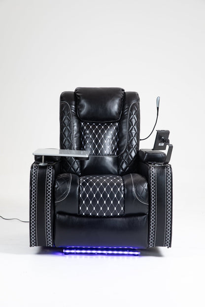 Power Zero Gravity Recliner with Multifunctional Features - Storage Armrest & Cup Holder - Laptop Table & Phone Holder - Reading Light & LED - Infinite Position Recline for Living Room & Office - 1st Choice Furniture Direct
