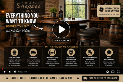 William Sheppee Amish Double Whiskey Barrel Bar – SHO180