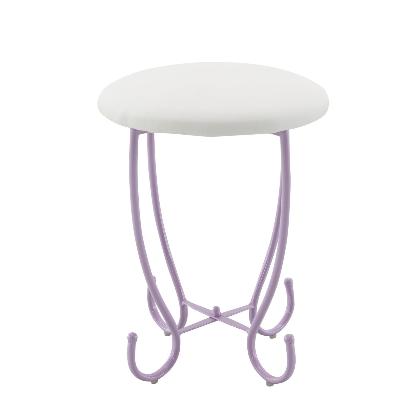Priya II White & Light Synthetic Leather Finish Vanity Set - 1st Choice Furniture Direct