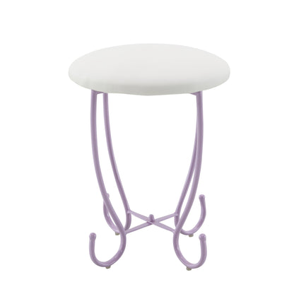Priya II White & Light Synthetic Leather Finish Vanity Set - 1st Choice Furniture Direct
