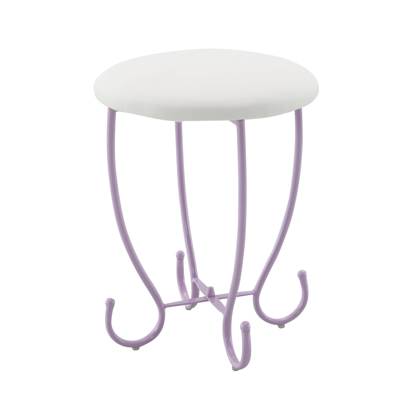 Priya II White & Light Synthetic Leather Finish Vanity Set - 1st Choice Furniture Direct