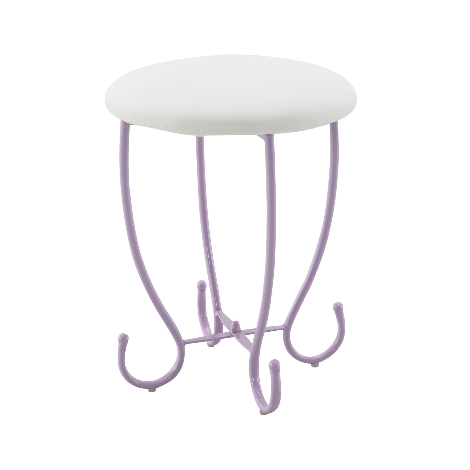 Priya II White & Light Synthetic Leather Finish Vanity Set - 1st Choice Furniture Direct