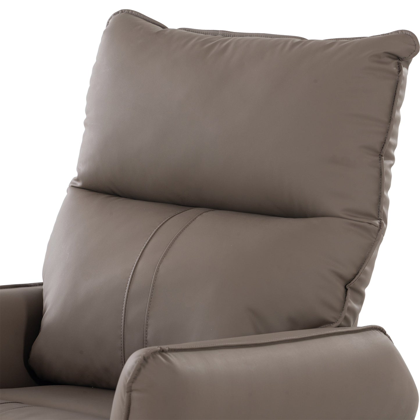 PU Rocking Recliner Chair, 360° Swivel Nursery Rocking Chair, Glider Chair, Modern Small Rocking Swivel Recliner Chair, Home Theater Seating, Side Pocket (Brown+360° Swivel) - 1st Choice Furniture Direct