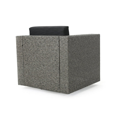 PUERTA MP1 Swivel Patio Chair with Cushions (Single, Mix Black / Dark Grey) - 1st Choice Furniture Direct
