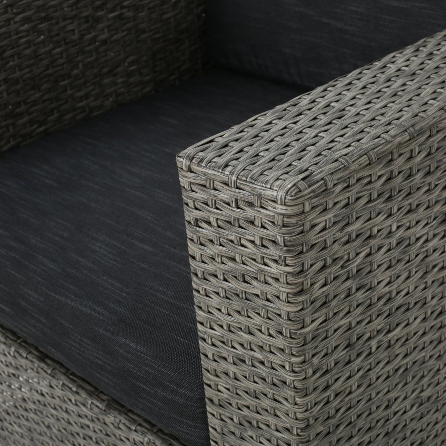 PUERTA MP1 Swivel Patio Chair with Cushions (Single, Mix Black / Dark Grey) - 1st Choice Furniture Direct