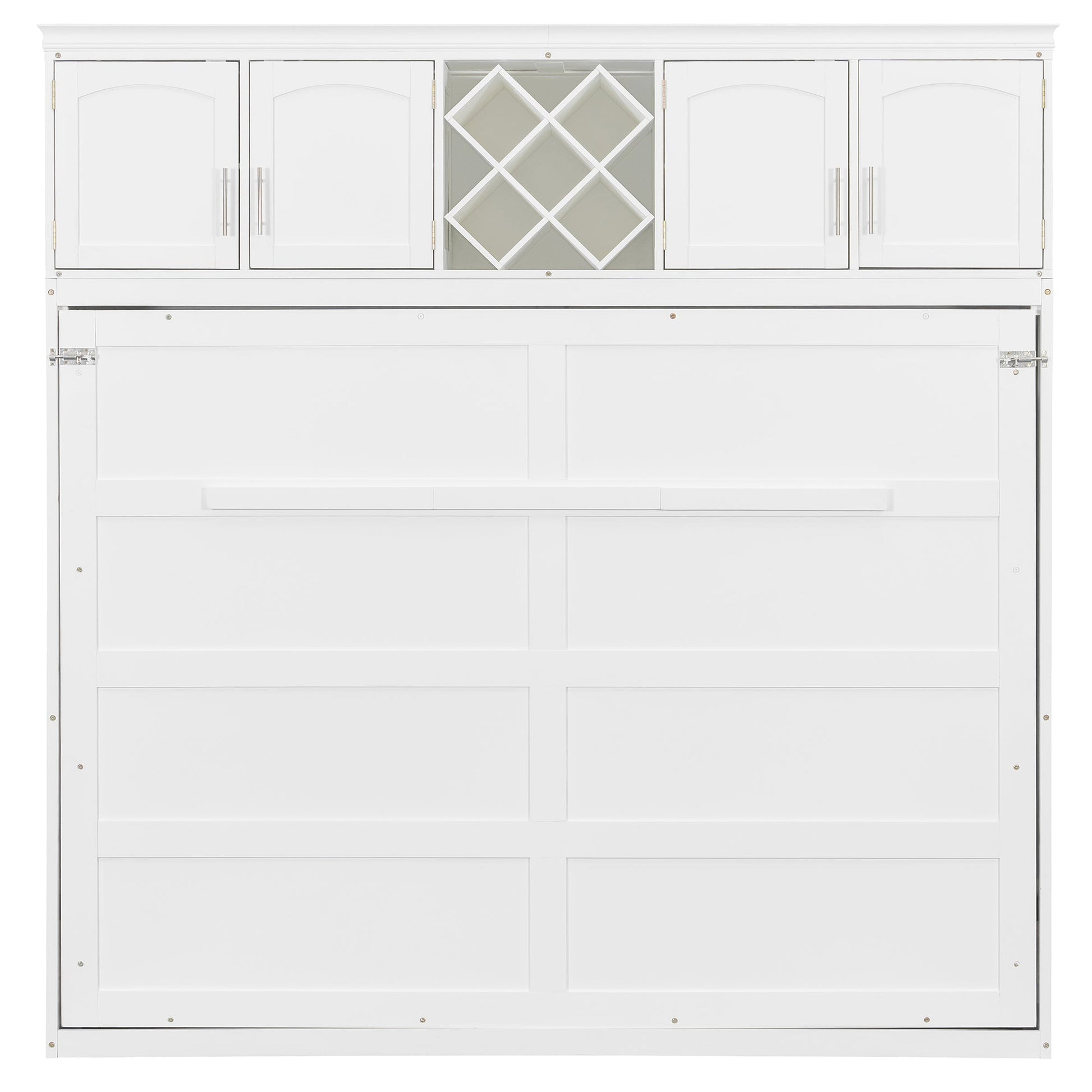 Queen Murphy Bed Cabinet with Storage | Space Saving Wall Bed in White - 1st Choice Furniture Direct