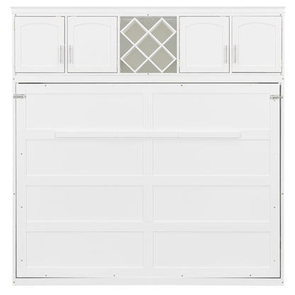 Queen Murphy Bed Cabinet with Storage | Space Saving Wall Bed in White - 1st Choice Furniture Direct