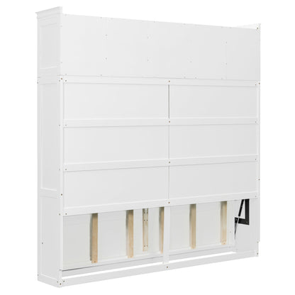 Queen Murphy Bed Cabinet with Storage | Space Saving Wall Bed in White - 1st Choice Furniture Direct