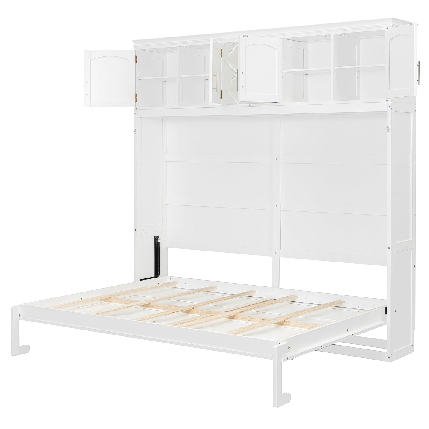 Queen Murphy Bed Cabinet with Storage | Space Saving Wall Bed in White - 1st Choice Furniture Direct