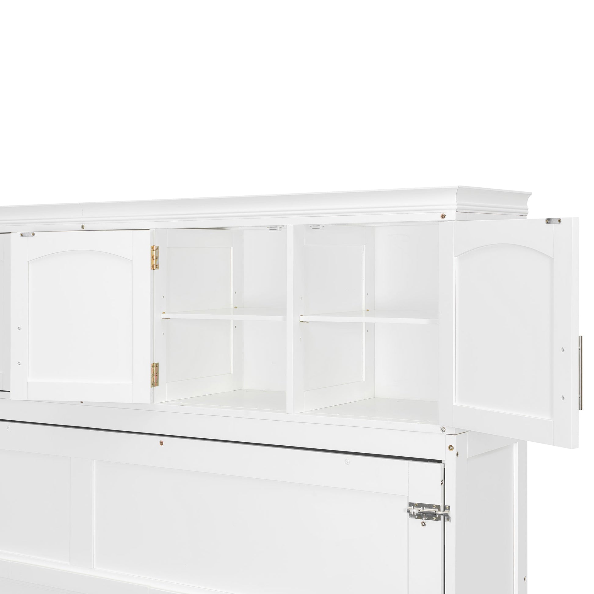 Queen Murphy Bed Cabinet with Storage | Space Saving Wall Bed in White - 1st Choice Furniture Direct
