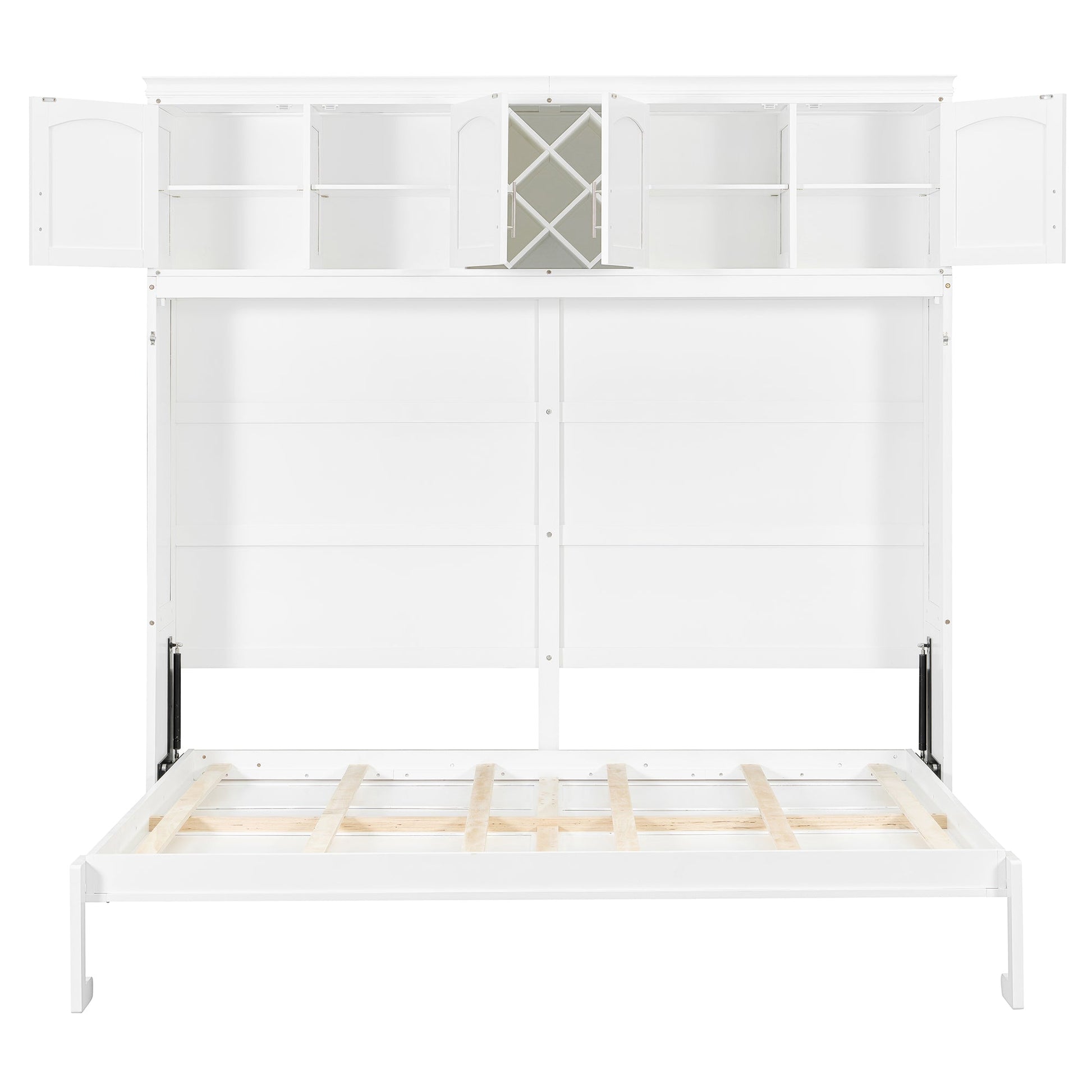 Queen Murphy Bed Cabinet with Storage | Space Saving Wall Bed in White - 1st Choice Furniture Direct