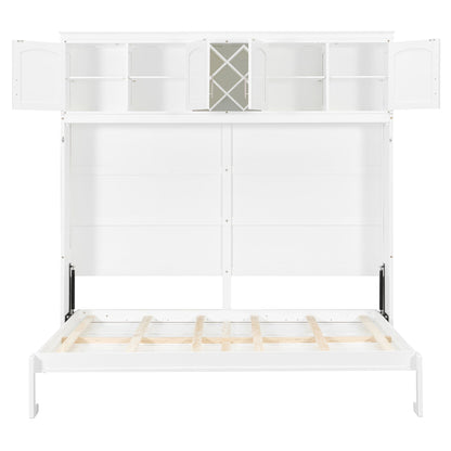 Queen Murphy Bed Cabinet with Storage | Space Saving Wall Bed in White - 1st Choice Furniture Direct